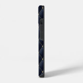 Monogram Gold Navy Muster iPhone Hülle (Linke Seite)