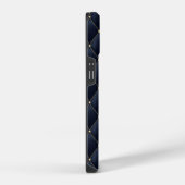 Monogram Gold Navy Muster iPhone Hülle (Rechte Seite)