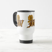 Monogram Gold Peony Floral Travel Mug Reisebecher (Vorderseite Links)