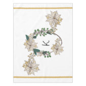 Monogram Gold Pointsettia Holiday Tableclout Tischdecke (Vorderseite)