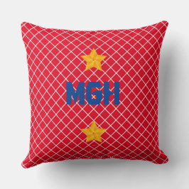 Monogram Gold/Red Throw Pillow personalisieren Kissen