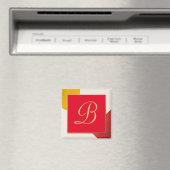 Monogram Gold Script B Magnet (In Situ (Geschirrspüler))