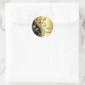 Monogram Gold Scrollwork Blume Wedding Sticker (Tasche)