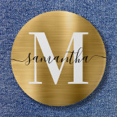 Monogram Gold Shimmer Foil Button