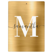 Monogram Gold Shimmer Foil Klemmbrett (Rückseite)