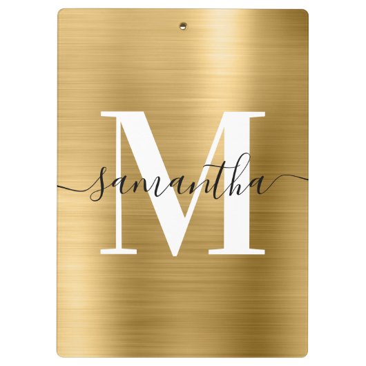 Monogram Gold Shimmer Foil Klemmbrett (Rückseite)