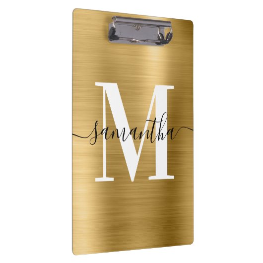 Monogram Gold Shimmer Foil Klemmbrett (Rechts)