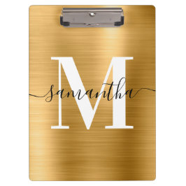 Monogram Gold Shimmer Foil Klemmbrett