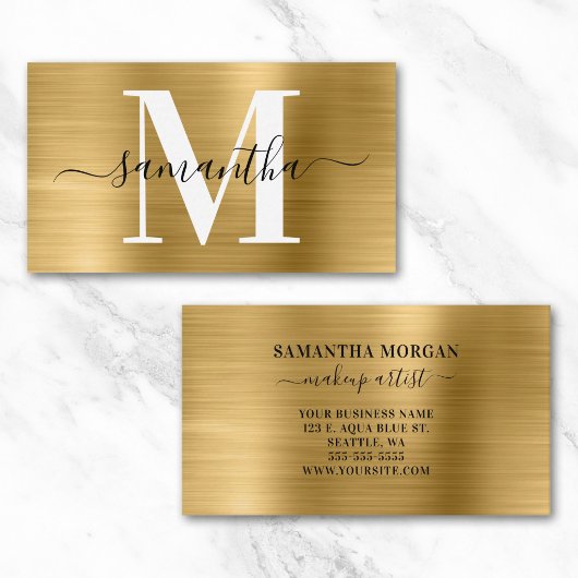 Monogram Gold Shimmer Visitenkarte