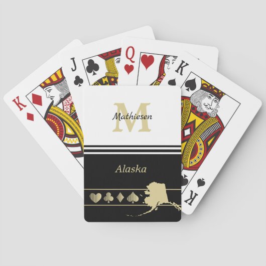 Monogram Gold Silhouette Alaska Spielkarten (Rückseite)