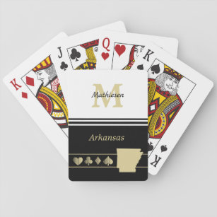 Monogram Gold Silhouette Arkansas Spielkarten