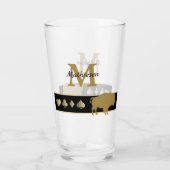 Monogram Gold Silhouette Bison Glas (Rückseite)