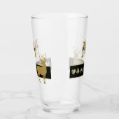 Monogram Gold Silhouette Buck Deer Glas (Links)