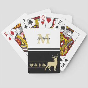 Monogram Gold Silhouette Buck Deer Spielkarten