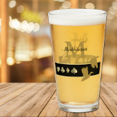 Monogram Gold Silhouette Flying Encks Glas