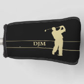 Monogram Gold Silhouette Golfer Golf Putter Cover Golf Headcover (Vorderseite)