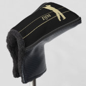 Monogram Gold Silhouette Golfer Golf Putter Cover Headcover (3/4 Vorderseite)