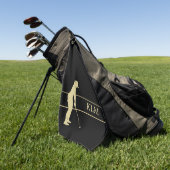 Monogram Gold Silhouette Golfer Golfhandtuch (Gras)