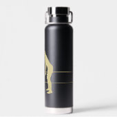 Monogram Gold Silhouette Golfer Trinkflasche (Rückseite)