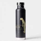 Monogram Gold Silhouette Golfer Trinkflasche (Links)