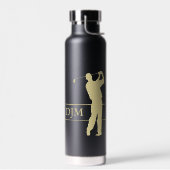 Monogram Gold Silhouette Golfer Trinkflasche (Links)