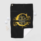 Monogram Gold Silhouette Letter C Golfhandtuch (Insitu)