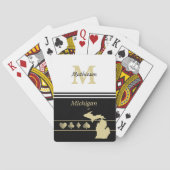 Monogram Gold Silhouette Michigan Spielkarten (Rückseite)