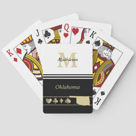 Monogram Gold Silhouette Oklahoma Spielkarten (Rückseite)