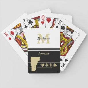 Monogram Gold Silhouette Vermont Spielkarten