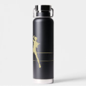 Monogram Gold Silhouette Woman Tennis Player Trinkflasche (Rückseite)