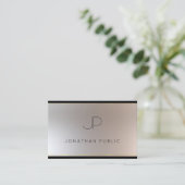 Monogram Gold Silver Elegant Modernes Template Lux Visitenkarte (Stehend Vorderseite)