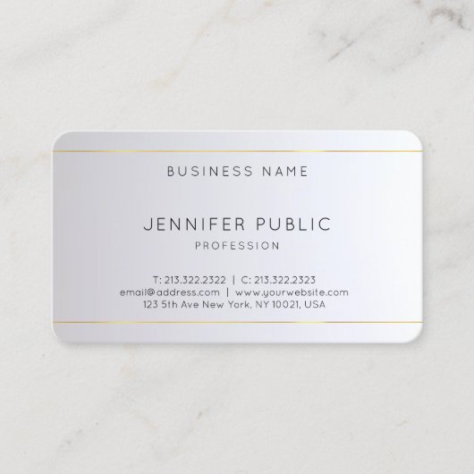 Monogram Gold Silver Rounded Elegant Template Visitenkarte (Vorderseite)