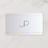 Monogram Gold Silver Rounded Elegant Template Visitenkarte (Rückseite)