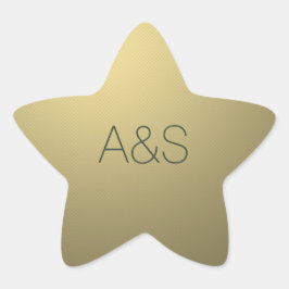 Monogram Gold Star Business Holiday Stern-Aufkleber