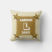 Monogram Gold Star New Keepake Kissen (Vorderseite)