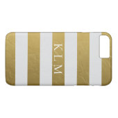 Monogram Gold Stripe Glam Case-Mate iPhone Hülle (Rückseite (Horizontal))