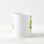 Monogram Gold Sunflower Girly Floral Initial B Kaffeetasse (Mittel)