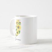 Monogram Gold Sunflower Girly Floral Initial J Kaffeetasse (Vorderseite Links)