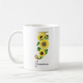 Monogram Gold Sunflower Girly Floral Initial J Kaffeetasse (Links)