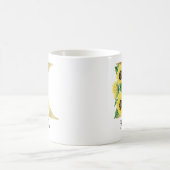 Monogram Gold Sunflower Girly Floral Initial K Kaffeetasse (Mittel)