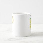 Monogram Gold Sunflower Girly Floral Initial P Kaffeetasse (Mittel)