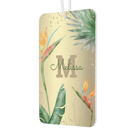 Monogram Gold Tropical Palm Foliage Autolufterfrischer (Links)