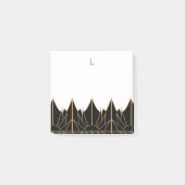 Monogram Gold und Black Art Deco Muster Post-it Klebezettel (Vorderseite)