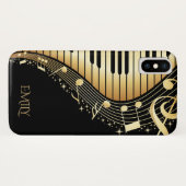 Monogram Gold und Black Music Keys Case-Mate iPhone Hülle (Rückseite (Horizontal))