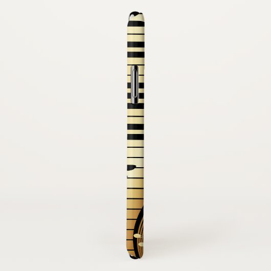 Monogram Gold und Black Music Keys Case-Mate iPhone Hülle (Hinten/Rechts)
