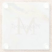 Monogram Gold und Graumarmor Glasuntersetzer (Rückseite)