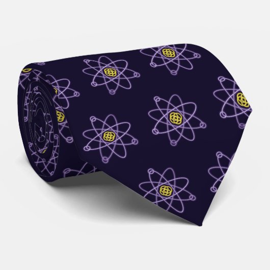 Monogram Gold und Silver Atomic Structure Science Krawatte (Gerollt)