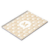 Monogram Gold und White Art Deco Muster Notizblock (Linke Seite)