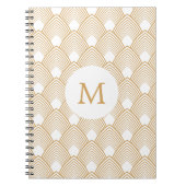 Monogram Gold und White Art Deco Muster Notizblock (Vorderseite)