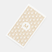 Monogram Gold und White Art Deco Muster Serviette (Ecke)